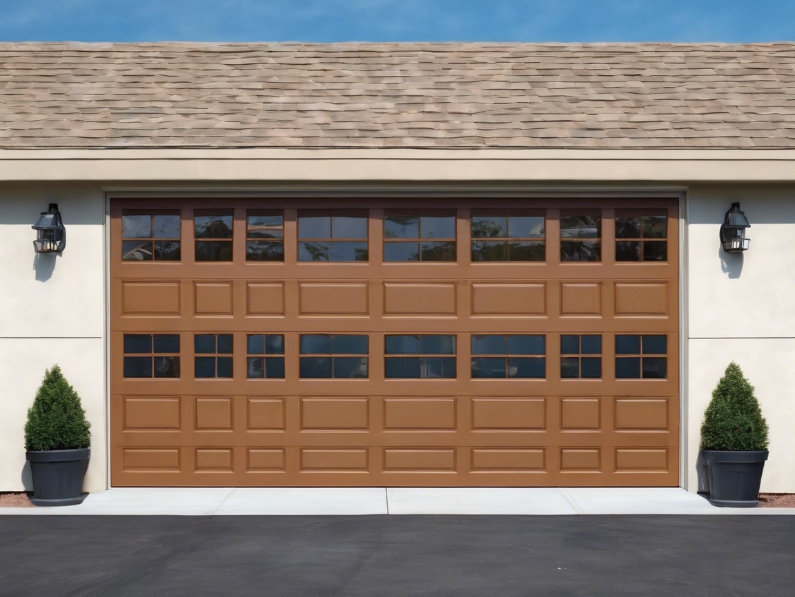Wide selection of garage doors in showroom – steel, wood, and glass
