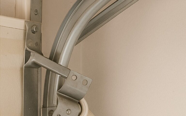Off-track garage door rail and roller repair